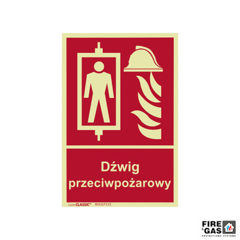 ZNAK Dźwig przeciwpożarowy 15x10 F113