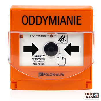 POLON-ALFA Przycisk oddymiania PO-62 wtynkowy pomarańczowy 1xLED + kasowanie