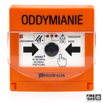 POLON-ALFA Przycisk oddymiania PO-63 wtynkowy pomarańczowy 3xLED + kasowanie