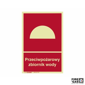 ZNAK Przeciwpożarowy zbiornik wody 22x15 F107