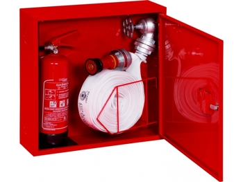 Hydrant wewnętrzny H52-Z-K-20K Hydrant DN52, zawieszany z miejscem na gaśnicę obok, 20m, czerwony