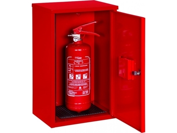 Szafka na gaśnice SG1/2-Z-1 zawieszana na 1 gaśnicę, czerwona