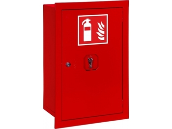 Szafka na gaśnice SG1/2-W-1 wnękowa na 1 gaśnicę, biała