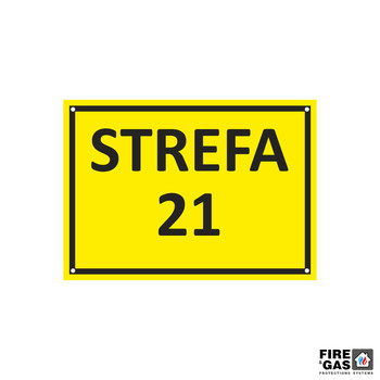 ZNAK Strefa zagrożenia wybuchem - STREFA 21 25x35 TN406