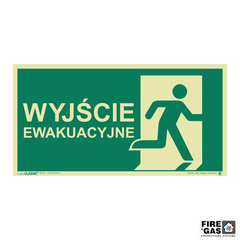 ZNAK Wyjście ewakuacyjne prawe 15x28,5 E110
