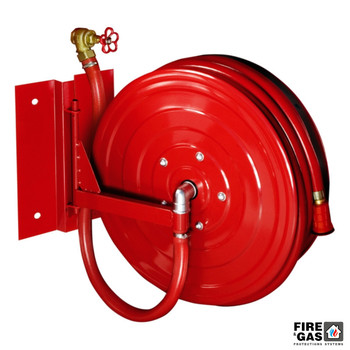 BOXMET Hydrant wewnętrzny H25-B-W-30 Hydrant DN25, bezszafkowy z bębnem wychylnym, wąż 30m