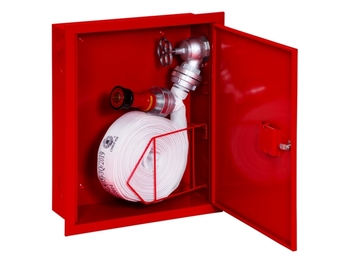 Hydrant wewnętrzny H52-W-15K wnękowy w koszu, wąż 15m, biały