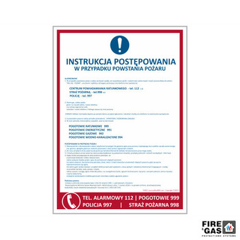 Instrukcja postępowania w przypadku pożaru IN003