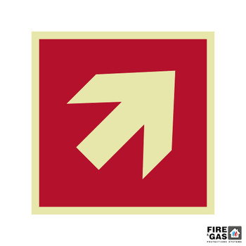 ZNAK Kierunek do miejsca sprzętu PPOŻ 15x15 (skos) F201