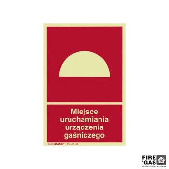 ZNAK Miejsce uruchamiania urządzenia gaśniczego 22x15 F111