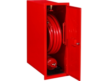 Hydrant wewnętrzny H25B-W-KP-30 Hydrant DN25, boczny wnękowy z miejscem na gaśnicę pod spodem, czerwony