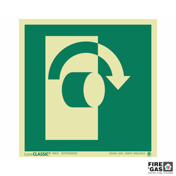 ZNAK Przekręcić w prawo aby otworzyć 15x15 E019