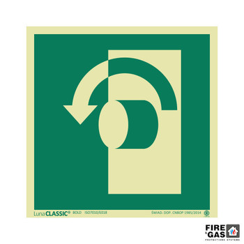 ZNAK Przekręcić w lewo aby otworzyć 15x15 E018