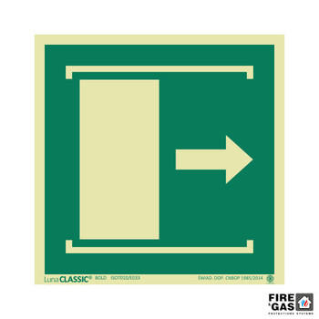 ZNAK Przesunąć aby otworzyć drzwi (prawe) 15x15 E033