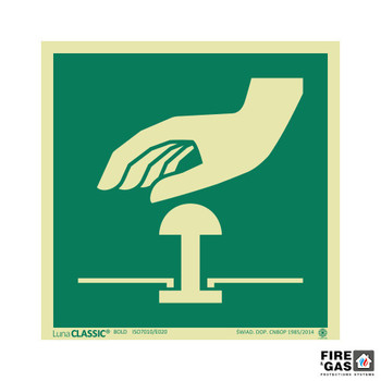 ZNAK Przycisk awaryjnego zatrzymania 15x15 E020