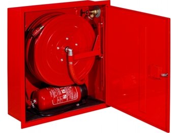 Hydrant wewnętrzny H25-W-KP-30 Hydrant DN25, wnękowy z miejscem na gaśnicę pod spodem, czerwony