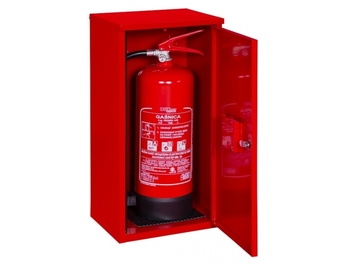 Szafka na gaśnice SG4/6-Z-1 zawieszana na 1 gaśnicę, czerwona