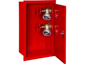 Szafka na 2 zawory SP-W-2 wnękowa, czerwona