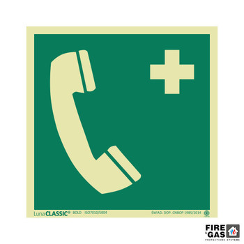 ZNAK Telefon alarmowy 20x20 E004