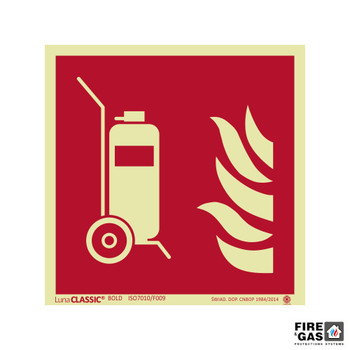 ZNAK Wózek gaśniczy 20x20 F009