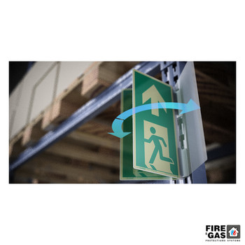 ZNAK Wyjście ewakuacyjne na wprost prawe uchylne 20x38 E304
