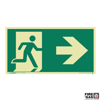 ZNAK Wyjście ewakuacyjne strzałka w prawo 39x74 E105