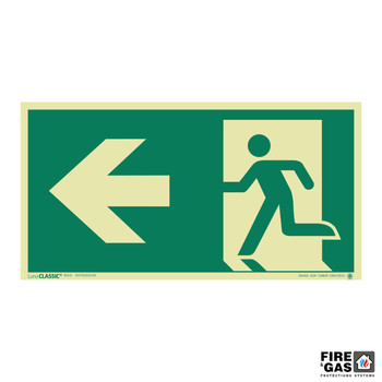 ZNAK Wyjście ewakuacyjne w lewo 39x74 E104