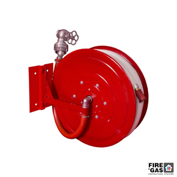 BOXMET Hydrant wewnętrzny H33-B-W-20 Hydrant DN33 bezszafkowy z bębnem wychylnym, wąż 20m