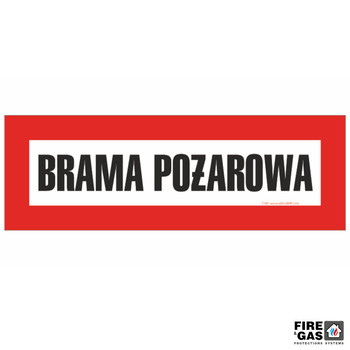 ZNAK Brama pożarowa 68x23 T240