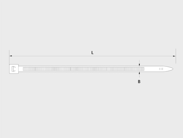 Wymiary opaski kablowej CELO CCT 3,6x370 mm 436370CCT