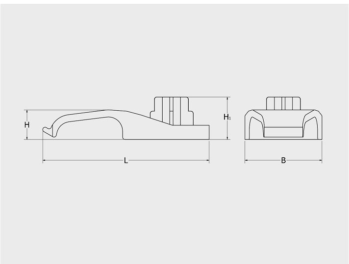 Wymiary uchwytu podtynkowego podwójnego do kabli płaskich CELO TPCD